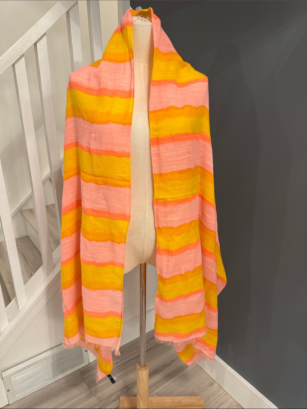 GAP Pink & Yellow striped Scarf. Great for summer cover up.Excellent condition